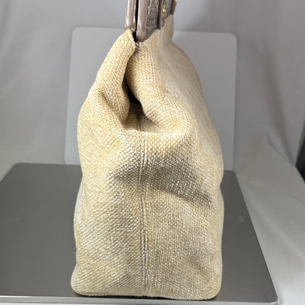 Love Moschino Brown and Cream Wool Snake Doctor Kelly Tote Satchel Bag - Picture 8 of 16
